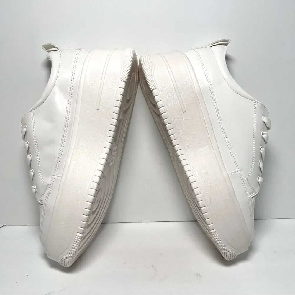 Princess Polly Dylan White Eco Vegan Leather Platform Sneakers 9‎